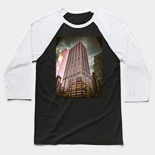 Financial District Dark Sky Manhattan NYC Baseball T-Shirt